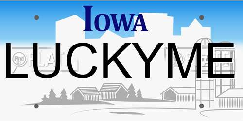 LUCKYME Iowa License Plate