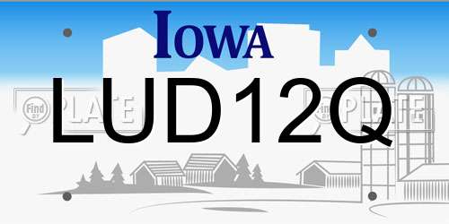 LUD12Q Iowa License Plate