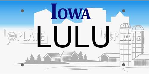 LULU Iowa License Plate