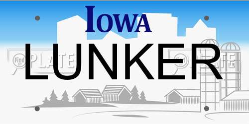 LUNKER Iowa License Plate
