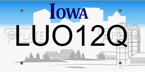 LUO12Q Iowa License Plate