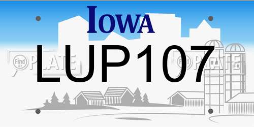 LUP107 Iowa License Plate