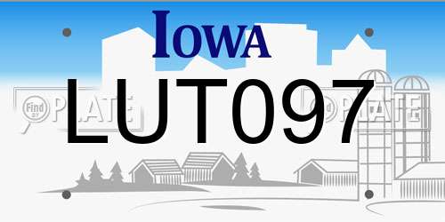 LUT097 Iowa License Plate