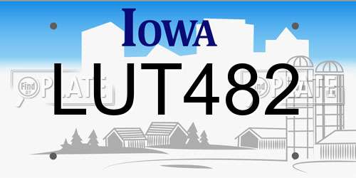 LUT482 Iowa License Plate