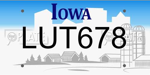 LUT678 Iowa License Plate