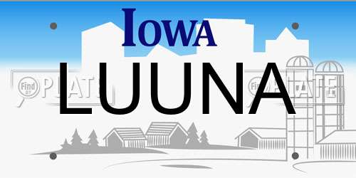 LUUNA Iowa License Plate