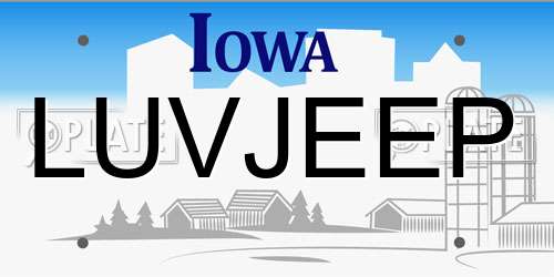LUVJEEP Iowa License Plate