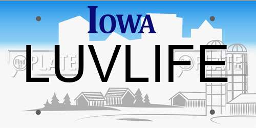 LUVLIFE Iowa License Plate