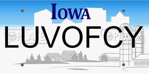 LUVOFCY Iowa License Plate