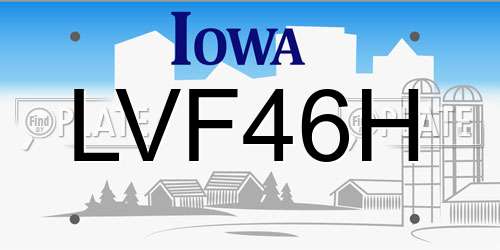 LVF46H Iowa License Plate