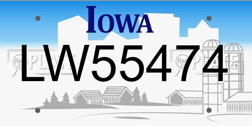 LW55474 Iowa License Plate