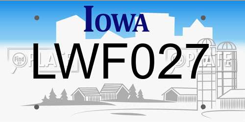 LWF027 Iowa License Plate
