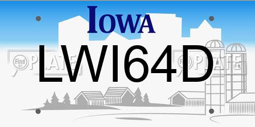 LWI64D Iowa License Plate