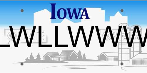 LWLLWWW Iowa License Plate