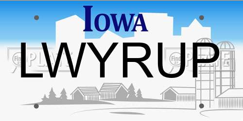 LWYRUP Iowa License Plate