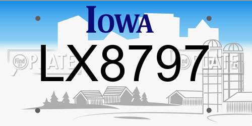 LX8797 Iowa License Plate