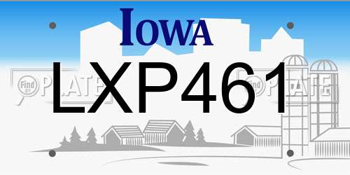 LXP461 Iowa License Plate