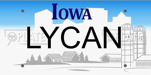 LYCAN Iowa License Plate