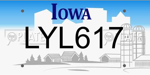 LYL617 Iowa License Plate