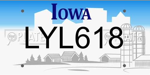 LYL618 Iowa License Plate