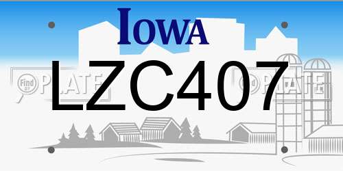 LZC407 Iowa License Plate
