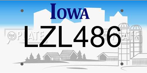 LZL486 Iowa License Plate