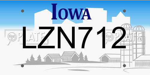 LZN712 Iowa License Plate