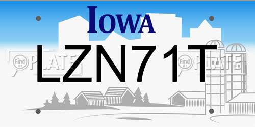 LZN71T Iowa License Plate