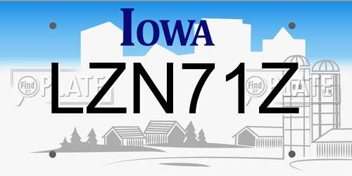 LZN71Z Iowa License Plate