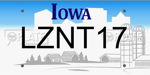 LZNT17 Iowa License Plate