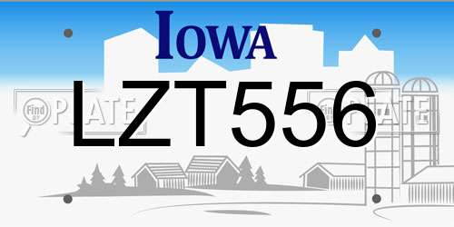 LZT556 Iowa License Plate
