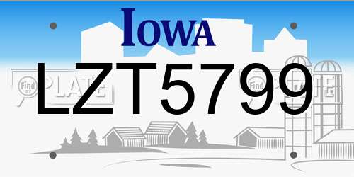 LZT5799 Iowa License Plate