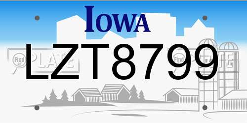 LZT8799 Iowa License Plate