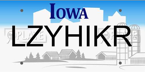 LZYHIKR Iowa License Plate