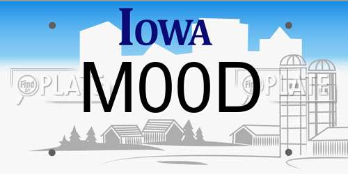 M00D Iowa License Plate