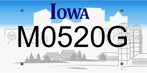M0520G Iowa License Plate