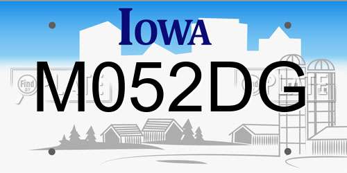 M052DG Iowa License Plate