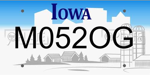 M052OG Iowa License Plate