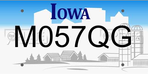 M057QG Iowa License Plate