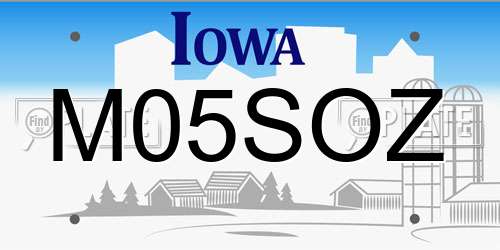 M05SOZ Iowa License Plate