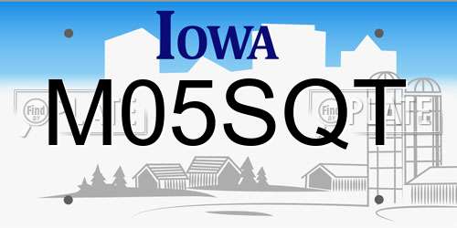 M05SQT Iowa License Plate