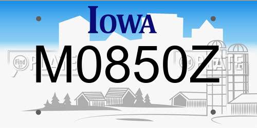 M0850Z Iowa License Plate