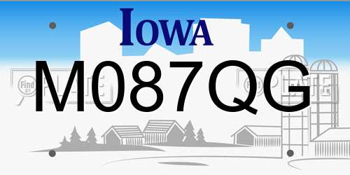 M087QG Iowa License Plate