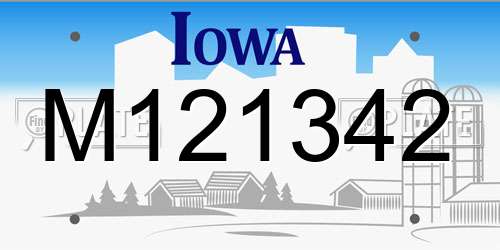 M121342 Iowa License Plate