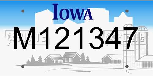 M121347 Iowa License Plate