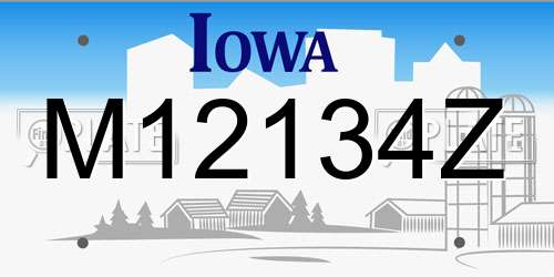 M12134Z Iowa License Plate