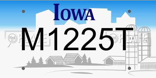 M1225T Iowa License Plate