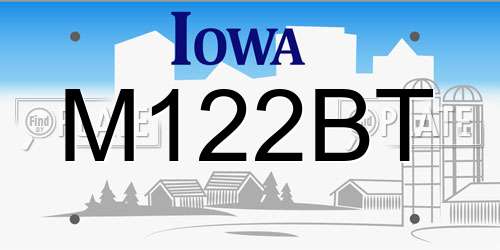 M122BT Iowa License Plate