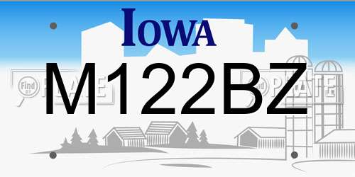 M122BZ Iowa License Plate
