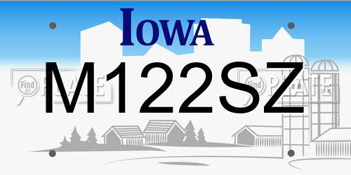 M122SZ Iowa License Plate